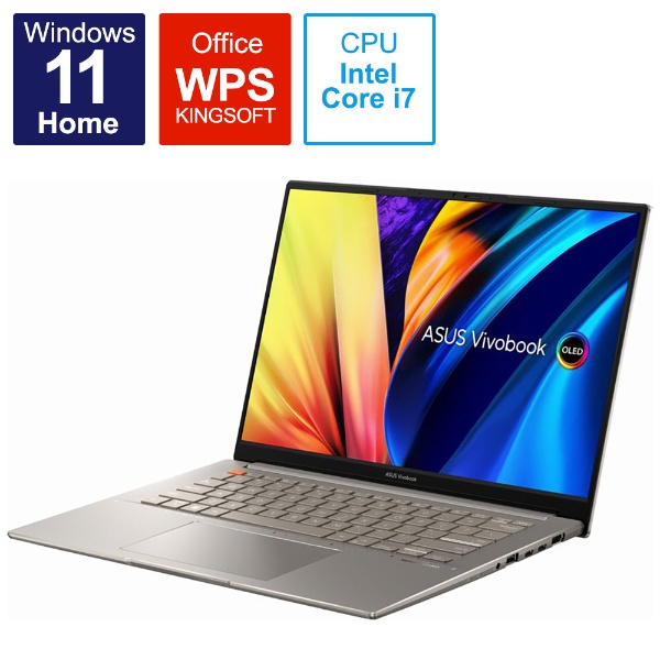 ノートパソコン Vivobook S 14X OLED サンドグレイ S5402ZA-M9049W [14.5型 /Windows11 Home  /intel Core i7 /メモリ：16GB /SSD：512GB /WPS Office /2022年9月モデル] 【在庫限り】