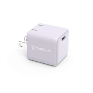 Cell Cube 折り畳み式プラグAC充電器 30W/PD【極小】 Cell Cube　（セルキューブ） 白藤 CC-AC06 [1ポート /USB Power Delivery対応]