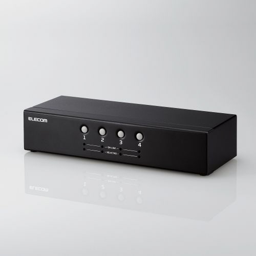 DVI対応パソコン自動切替器 KVM-DVHDU4 [4入力 /1出力 /自動] エレコム