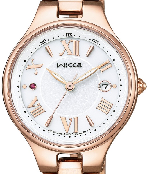 wicca（ウィッカ） ソーラーテック電波時計 シルバー/ピンクゴールド