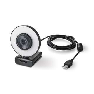 ウェブカメラ＋マイク・LEDライト USB-A接続 (Mac/Windows11対応) ブラック UCAM-CX20ABBK [有線]