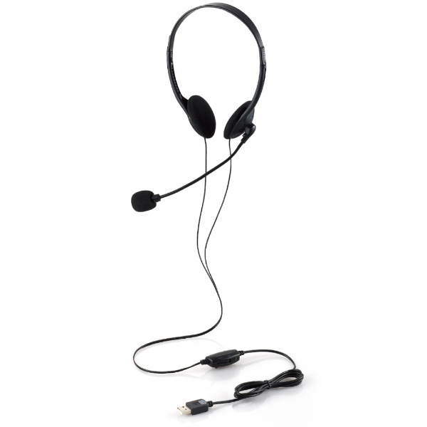 エレコム HS-HP30UBK 両耳オーバーヘッドタイプ USB ヘッドセット