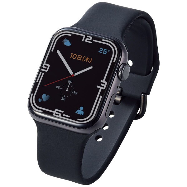 Apple Watch用Lサイズシリコンバンド（45/44/42mm） ブラック AW