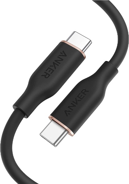 Anker PowerLine III Flow USB-C&USB-C电缆0.9m午夜黑色A8552N11[USB Power Delivery对应]