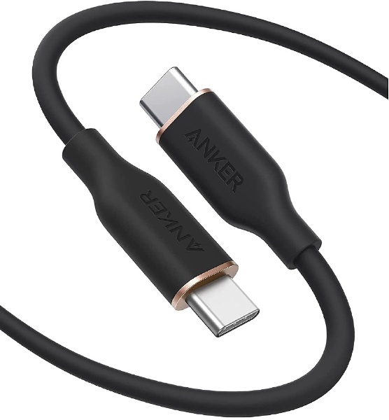 Anker PowerLine III Flow USB-C & USB-C ケーブル 1.8m ミッドナイトブラック A8553N11 [USB Power Delivery対応]