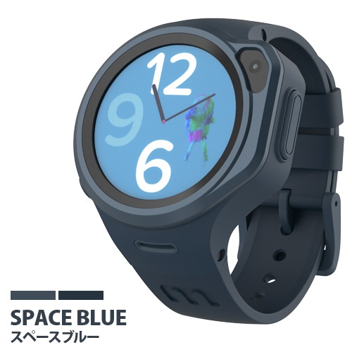 4G通信対応 GPS内蔵 子どもの安全を守るキッズスマートウォッチ R1S myFirstFone space blue 3か月無料SIM付き OAXIS KW1305SC-NB01