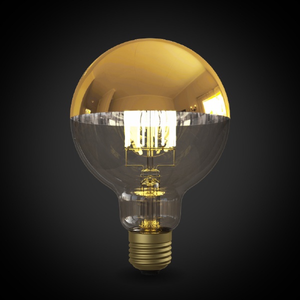 終売品Siphon LED電球 E26(φ60) ゴールドミラー 暖系電球色(2,200K) 420lm(35W相当) LDF39 3個セット (サイフォン ハーフミラー フィラメント) LED電球