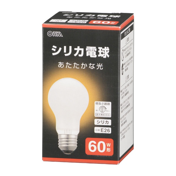 白熱電球 E26 60W形 ｼﾘｶ LB-D5657WN [E26 /一般電球形 /60W相当 /電球 