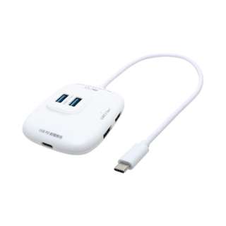 UDS-HH01P/WH USB-C  USB-C{USB-A ϊnu (iPadOS/Mac/Windows11Ή) zCg [oXp[ /5|[g /USB 3.1 Gen1Ή /USB Power DeliveryΉ]