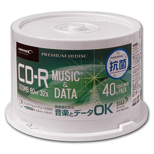 録画/データ用DVD-R スピンドルケース 40枚入り HDDR12JCP40NAB [4.7GB