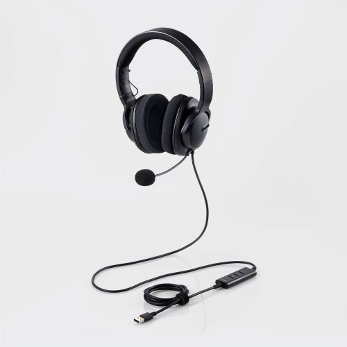 ヘッドセット ノイズリダクション ブラック HS-HP105UNCBK [USB /両耳