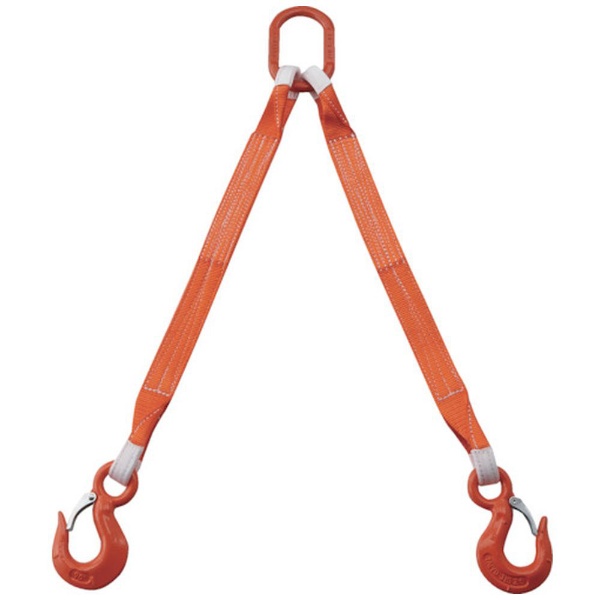ＴＲＵＳＣＯ　２本吊ベルトスリングセット　５０ｍｍ幅Ｘ１ｍ　吊り角度６０°時荷重２．５８ｔ（最大使用荷重３ｔ） G50-2P10