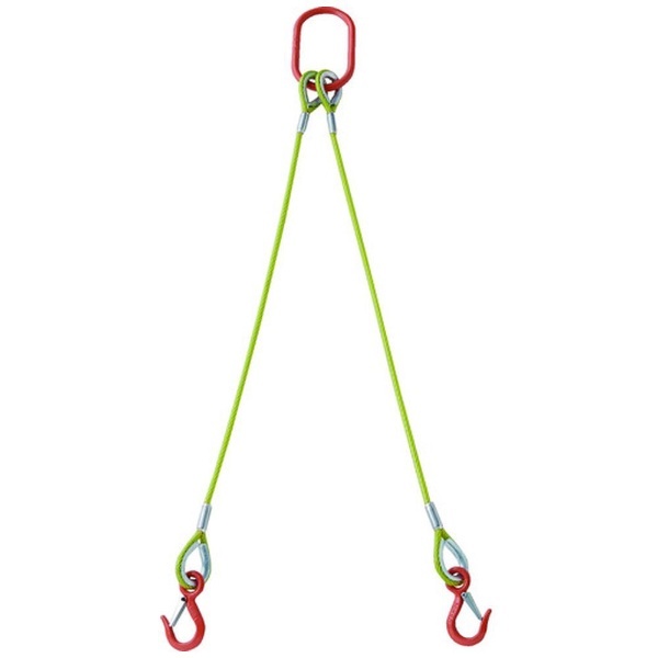 ＴＲＵＳＣＯ ２本吊玉掛ワイヤーロープスリング（カラー被覆付）アルミロックタイプ 黄透明１Ｍ TWSP2P9S1 トラスコ中山 通販 