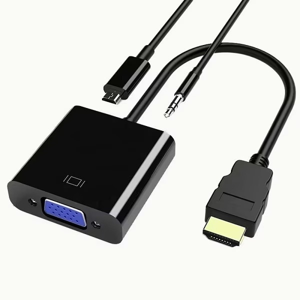 映像変換アダプタ [HDMI オス→メス VGA]＋micro USB⇔USB-A給電ケーブル /φ3.5mmケーブル ブラック GR-HDMIVGA  [HDMI⇔VGA] タイムリー｜TIMELY 通販