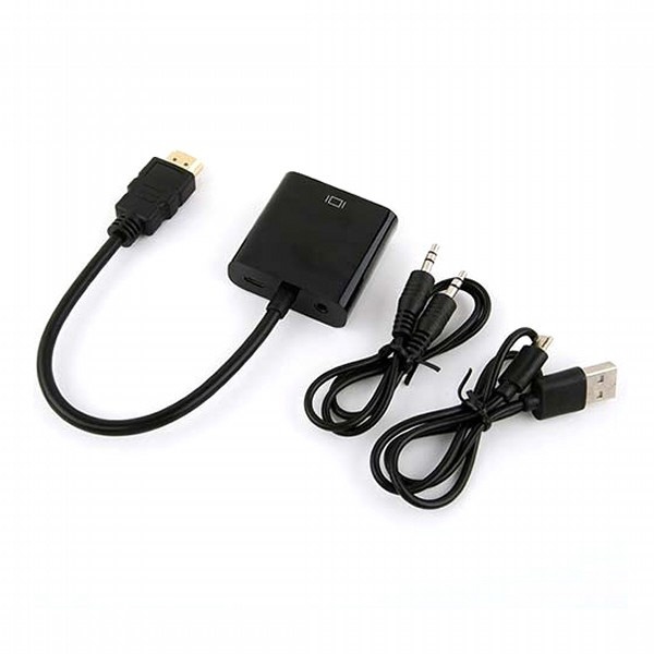 VGA to HDMI 変換アダプタ 変換コンバーター VGA to HDMI 変換器 VGA 入力 HDMI出力 VGA-HDMI USBケーブル付き 1080p 720p対応 HD解像度 送料無料