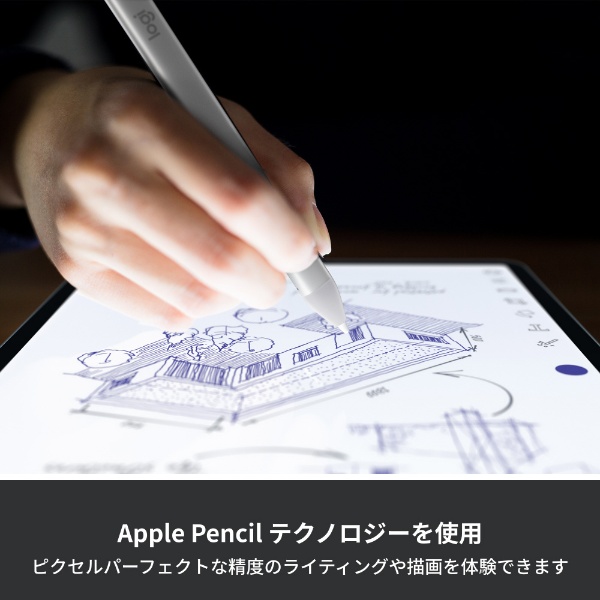 デジタルペン：iPad用/USB-C充電ポート〕Crayon シルバー iP11SL 