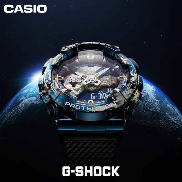 正式的 カシオ CASIO G-SHOCK Gショック 地球 モチーフモデル GM