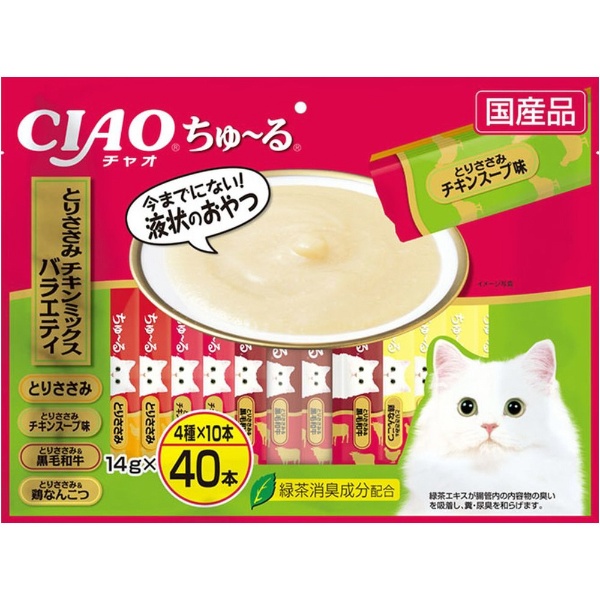 CIAO（チャオ）ちゅ~る とりささみ・チキンミックスバラエティ 14g×40 ...
