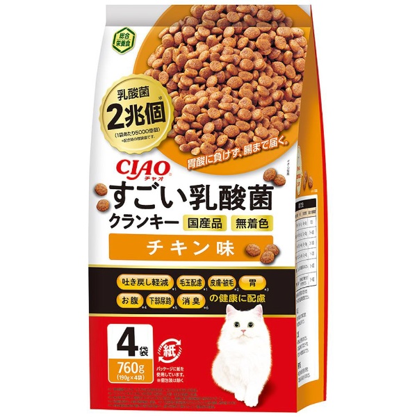CIAO（チャオ）すごい乳酸菌クランキー チキン味 760g（190g×4袋