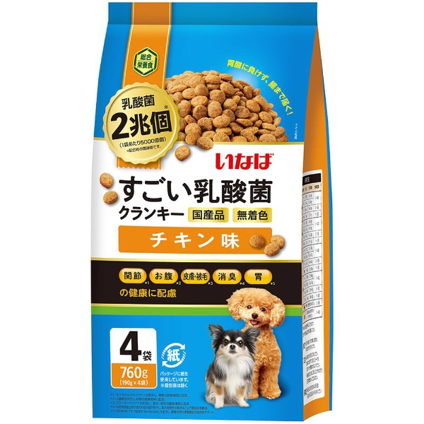 CIAO（チャオ）すごい乳酸菌クランキー 本格鰹だし味 760g（190g×4袋） いなばペットフード｜INABA-PETFOOD 通販 |  ビックカメラ.com