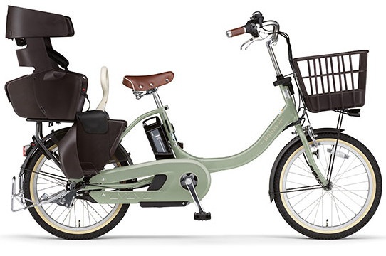 YAMAHAヤマハ電動アシスト自転車20インチ 子供乗せ【引き取り限定】グリーン子供乗せ