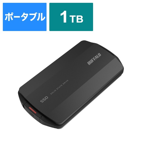 店内全品対象 BUFFALO 外付けSSD USB-A接続 PC TV両対応 PS5対応 ブラック ポータブル型 1TB SSD-PUT1.0U3-BKC 