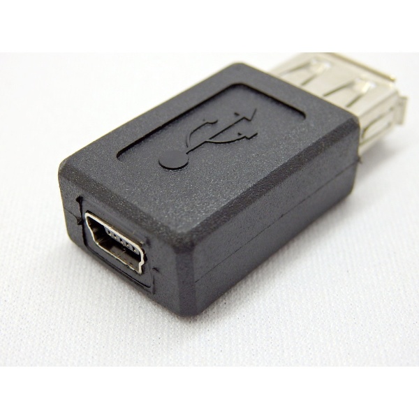 USB-A（メス） → mini USB（メス）］変換アダプタ 変換名人 USBAB