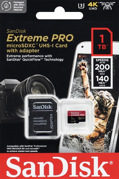 microSDXC 1TB Class10 U3 A2 V30 Extream Pro 最大R200MB/s SDSQXCD-1T00-GN6MA  [Class10 /1TB] SanDisk｜サンディスク 通販 | ビックカメラ.com