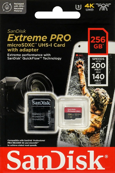 microSDXC 256GB Class10 U3 A2 V30 Extream Pro 最大R200MB/s SDSQXCD-256G-GN6MA  [Class10 /256GB]