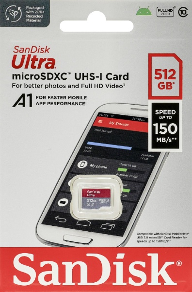 microSDXC 512GB Class10 A1 ULTRA 最大R150MB/s SDSQUAC-512G-GN6MN [Class10  /512GB]