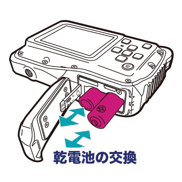 防水デジタルカメラ 水深3ｍ 単4電池モデル Veldo（ヴェルド） ブルー