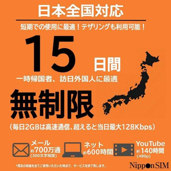 Nippon SIM for Japan无限制版的15日每日2GB DHA-SIM-177[多SIM]_3]