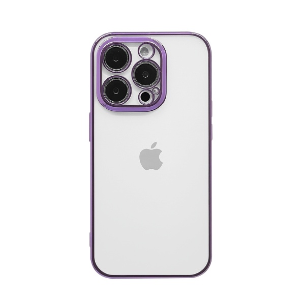 iPhone14 Pro 極限保護TPUメタルフレームケース ダークパープル
