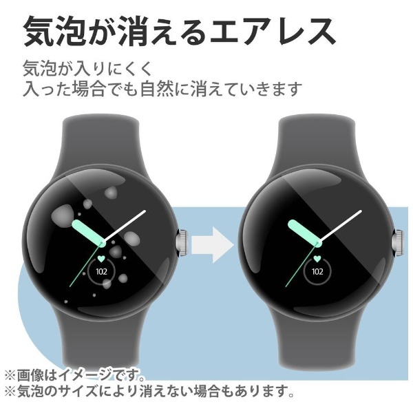 TPUフィルム Google Pixel Watch（グーグルピクセルウォッチ）用 衝撃吸収 指紋防止 傷リペア 高透明（2枚入り）  SW-PI221FLAPKRG エレコム｜ELECOM 通販