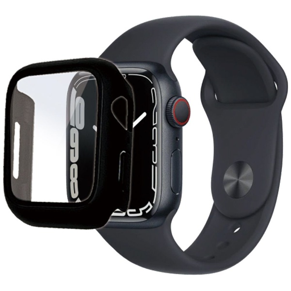 Apple Watch Series 8/7 41mm用 ガラス+PC一体型ケース ブラック ...