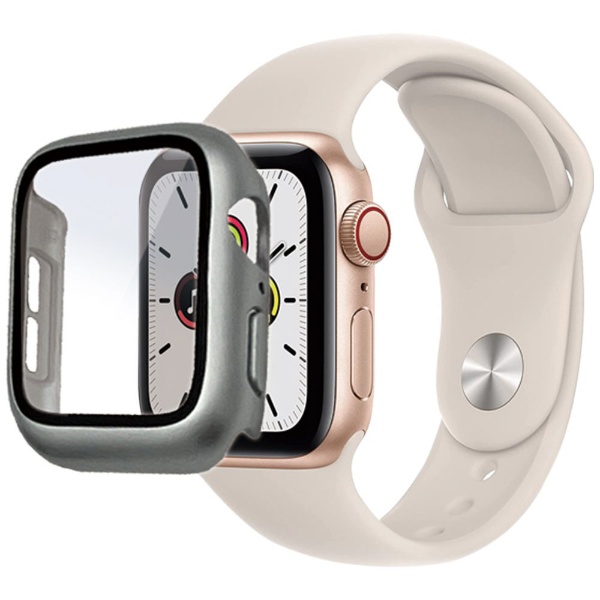 Apple Watch Series 6/5/4/SE第2世代/SE 40mm用 ガラス+PC一体型ケース ...