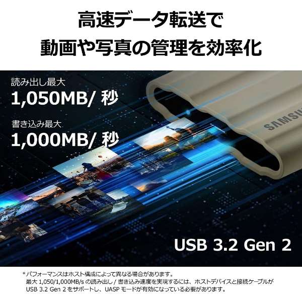MU-PE4T0S-IT外置型SSD USB-C+USB-A连接Portable SSD T7 Shield(Android/Mac/Win)黑色[4TB/手提式型]_4