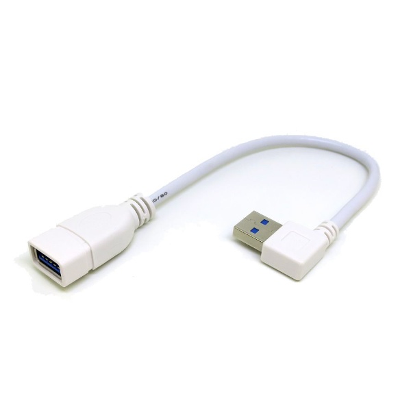 変換名人 USB3.0 延長ケーブル 20cm Aオス端子・、右L型 USB3A-CA20RL