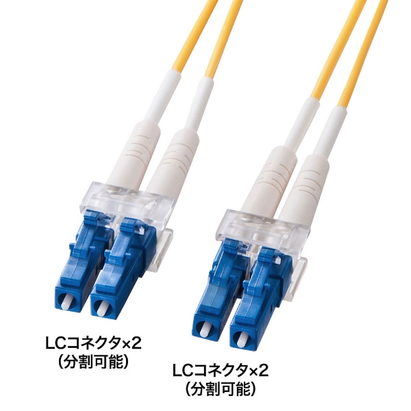 受注商品 メガネ型光ファイバケーブル シングル9.2μm、LC×2-LC×2