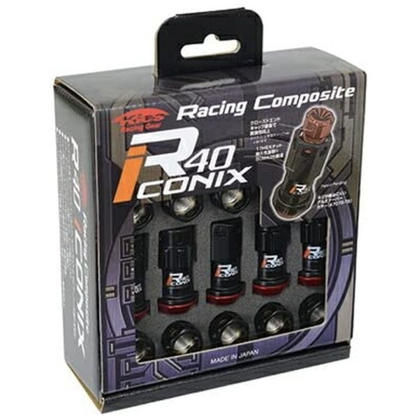 Racing Composite R40 iCONIX ロックナットセット 1.25 キャップ無し ブラック RI-13KR 協永産業｜KYO-EI  Industrial 通販 | ビックカメラ.com