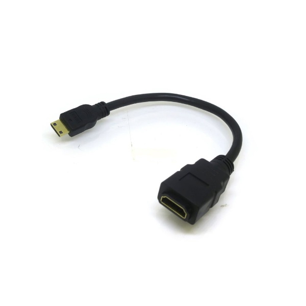 HDMI変換アダプタ [miniHDMI オス→メス HDMI] 0.2m ブラック HD4663