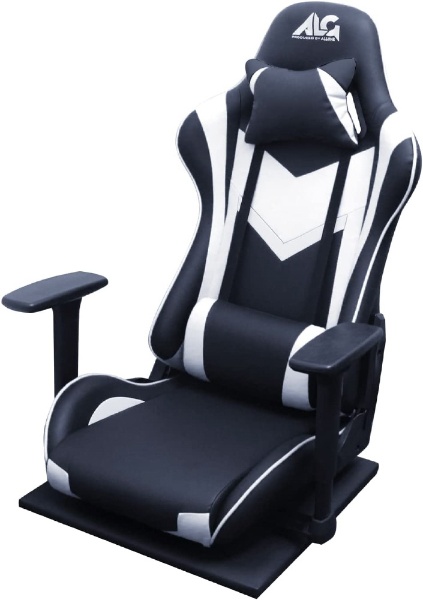 ゲーミング座椅子 [座面 W355ｘD535mm] ホワイト＆ブラック ALG-GMFCWAK