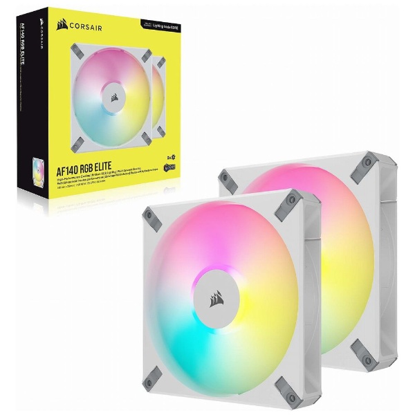 ե2 [140mm /1700RPM]ܥȥ顼 iCUE AF140 RGB ELITE Dual Fan Kit ۥ磻 CO-9050160-WW