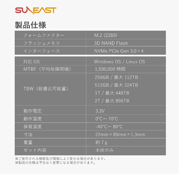 SE900NVG3-01TB 内蔵SSD PCI-Express接続 SE900 [1TB /M.2] 【バルク品 ...