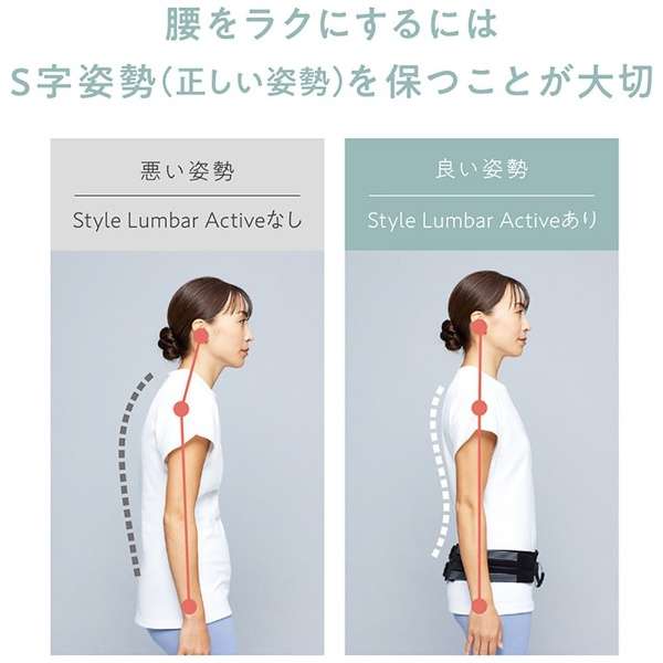 姿势支援Lumbar Active(ＬＡＮ酒吧积极)Style(样式)黑色YS-BG-03A_4