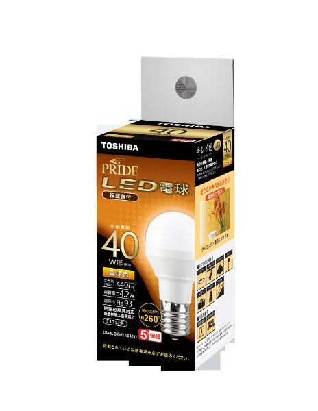 高彩色渲染型LED燈泡E17金屬蓋A形40W燈泡色LDA4L-D-G-E17/S40V1[E17
