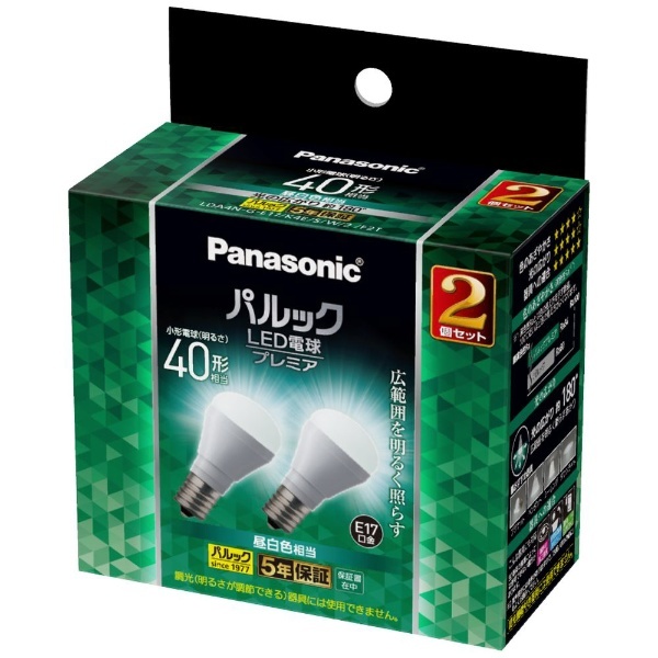 パナソニック LED電球 40形 昼白色(3.9W) 広配光タイプ