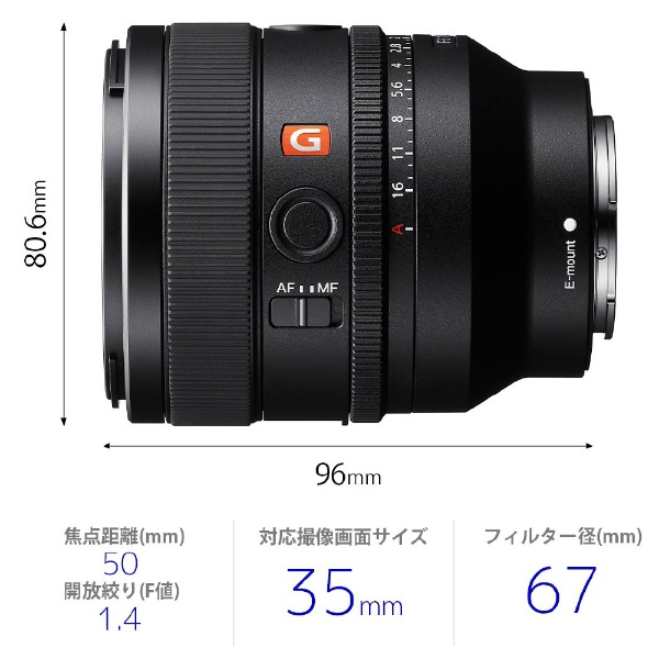 カメラレンズ FE 50mm F1.4 GM SEL50F14GM [ソニーE /単焦点レンズ 