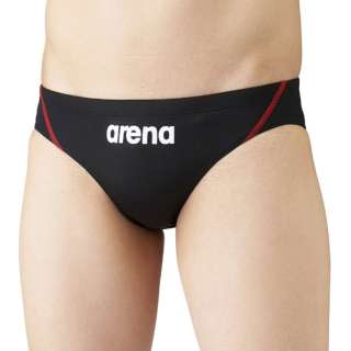 供ARENA(体育馆)男子的游泳比赛使用的游泳衣再米克黑色×红L ARN1023M