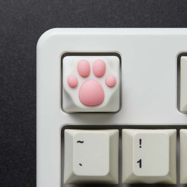 kL[LbvlABS Kitty Paw Keycap for Cherry MX Switches zCg /sN zp-abs-kitty-paw-white-pink_3